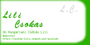 lili csokas business card